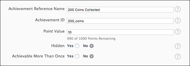 Creating a new achievement in iTunes Connect