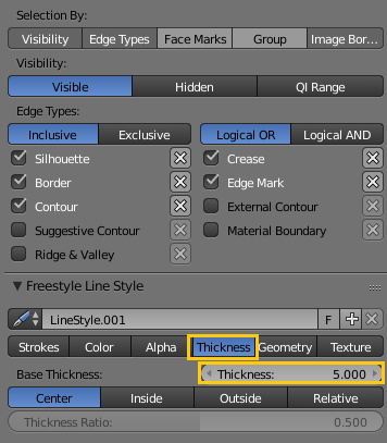 Rendering and material options