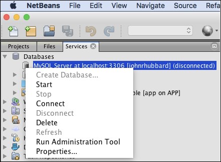 Accessing the MySQL database from NetBeans