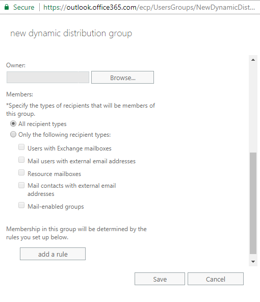 Creating a dynamic distribution list - Mastering Office 365 Administration  [Book]