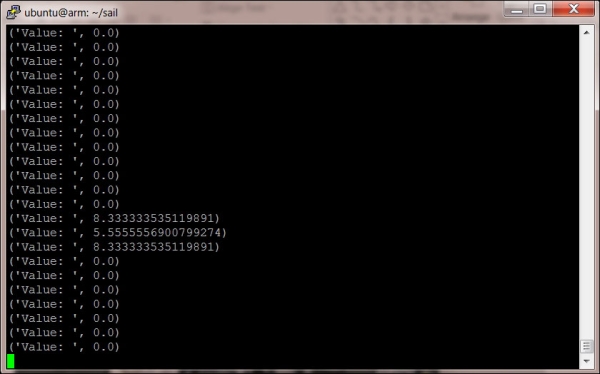 Getting sensor data from the wind speed sensor