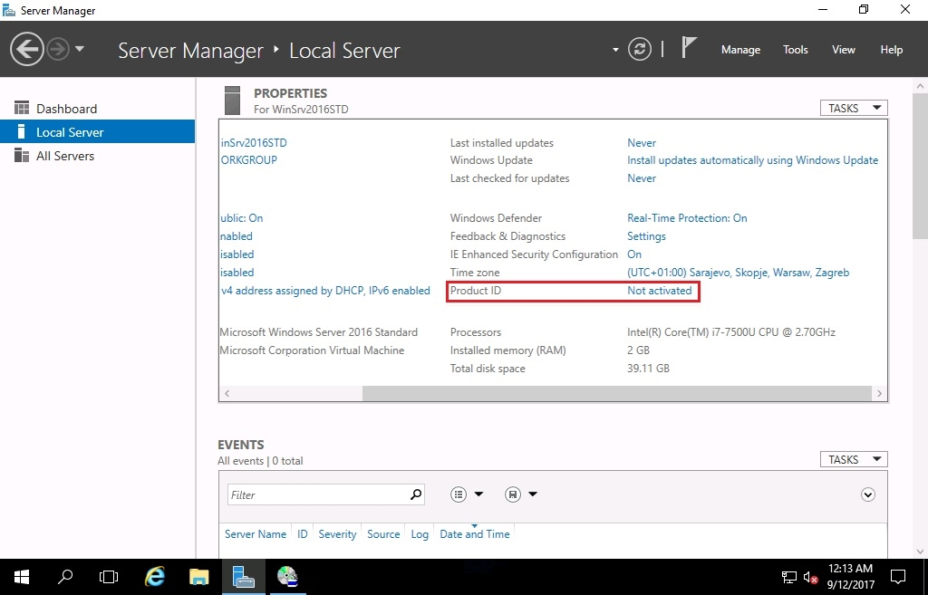 Activating Windows Server 2016 - Windows Server 2016 Administration 