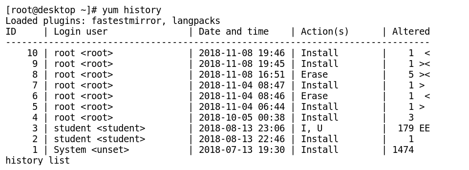 using-yum-history-centos-quick-start-guide-book