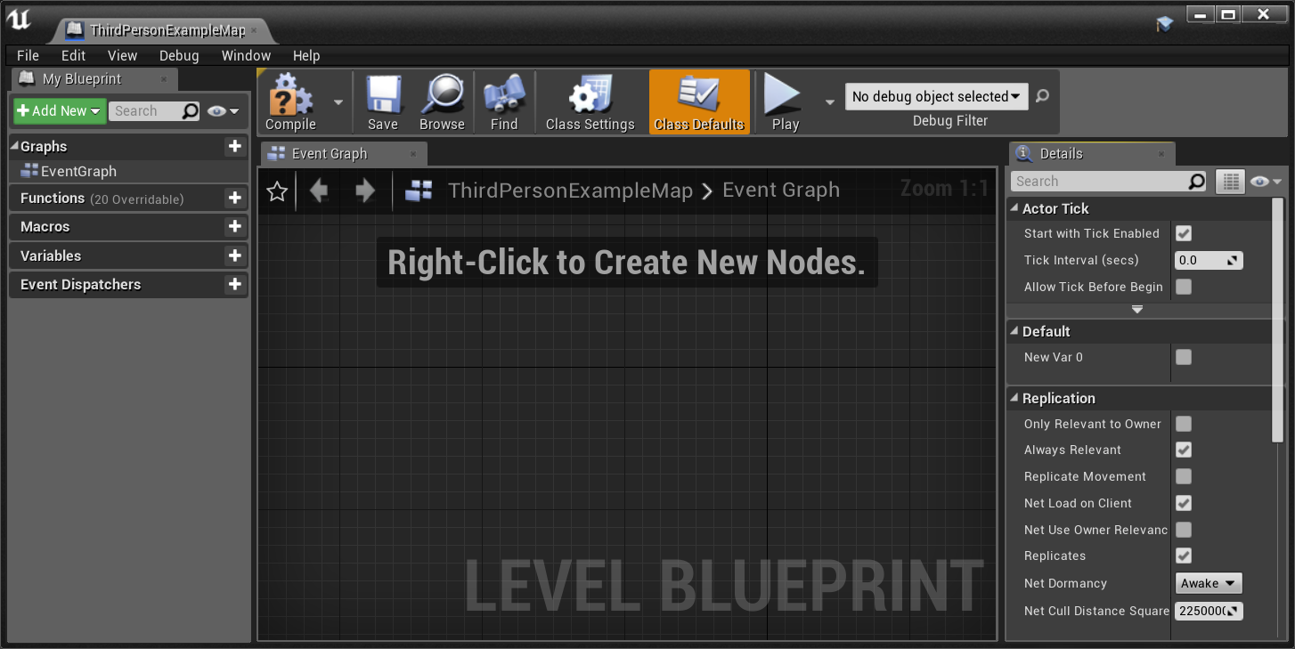 Opening The Level Blueprint Editor - Blueprints Visual Scripting For ...