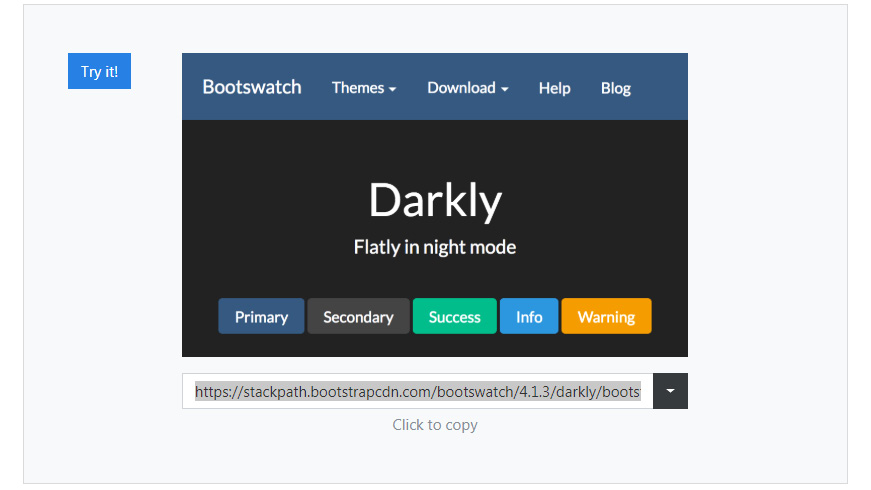 Figure 1.31: Selecting the Darkly theme