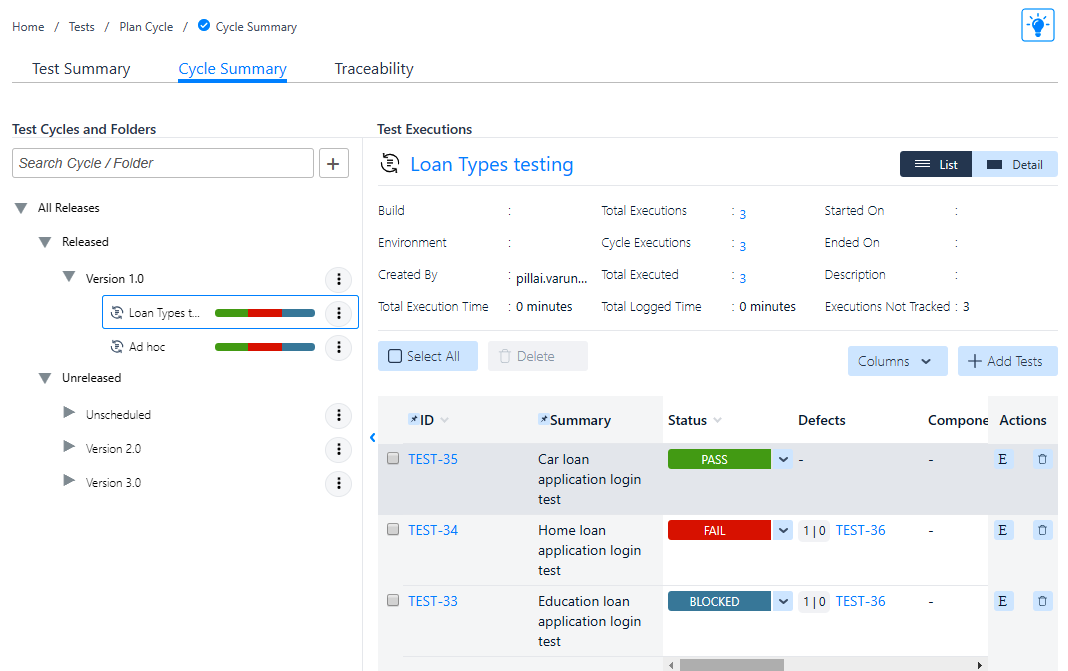 The test plan in Zephyr - Hands-On Test Management with Jira [Book]