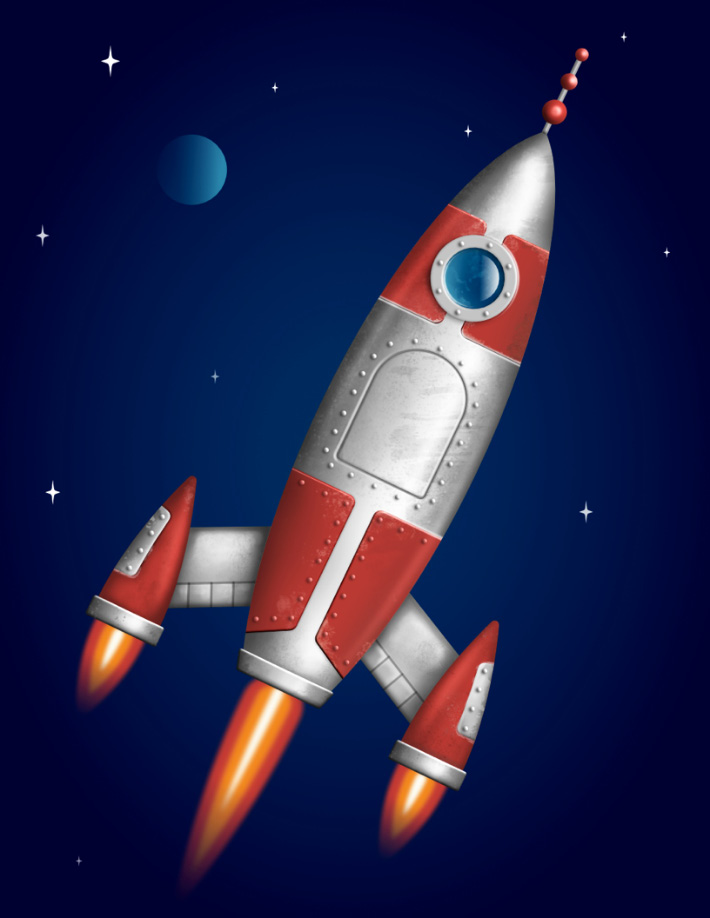 Figure 13.1 – The finished rocket illustration 
