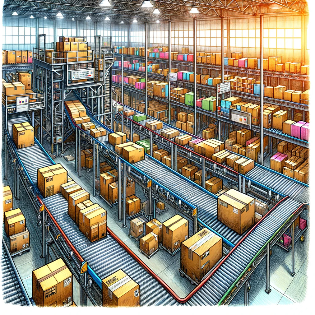 Figure 6.1 – Warehouse distribution and processing example