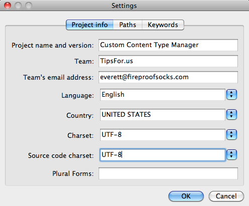 Creating a POT file