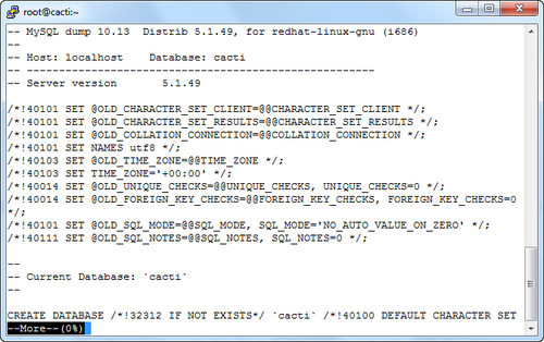 Time for action – backup your Cacti database