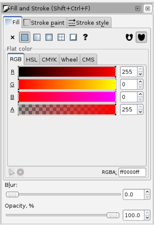 Time for action — using the Fill and Stroke dialog