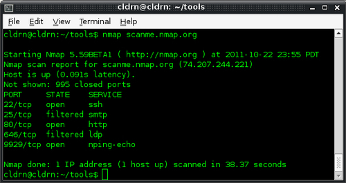 Listing open ports on a host - Nmap 6: Network Security Auditing Cookbook [Book]