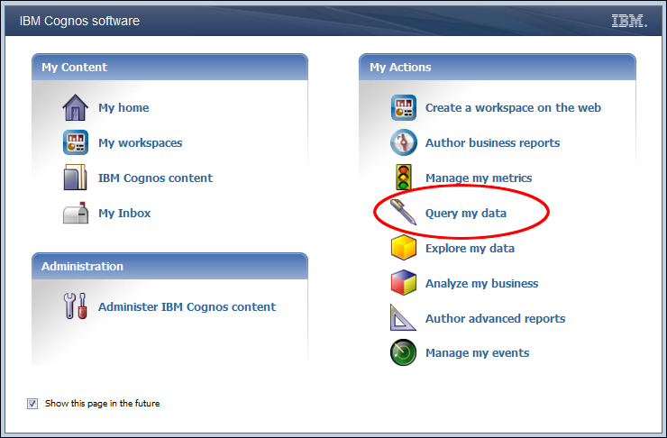 Accessing Cognos Query Studio