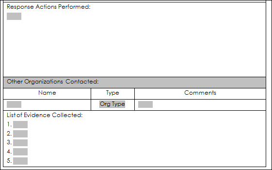 Asample incident response formabout sample incident response form