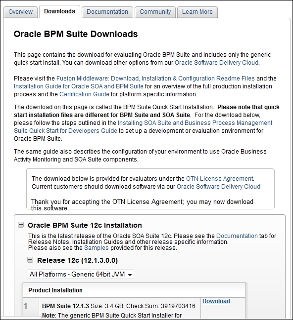 Installing BPM suite