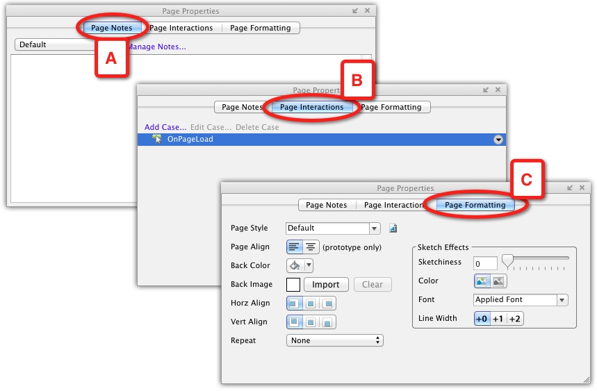 The Page Properties pane