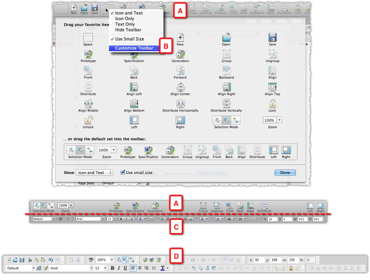 The Toolbar And Menu Bar - Axure RP 6 Prototyping Essentials [Book]