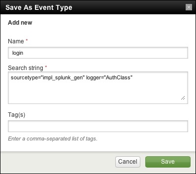 Using event types to categorize results