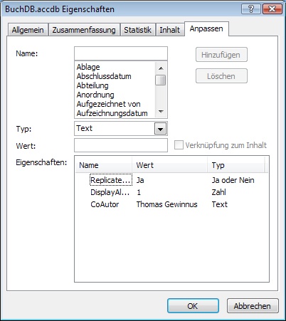 Benutzerdefinierte Eigenschaften