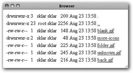 Auflistung des Webserver-Verzeichnisses