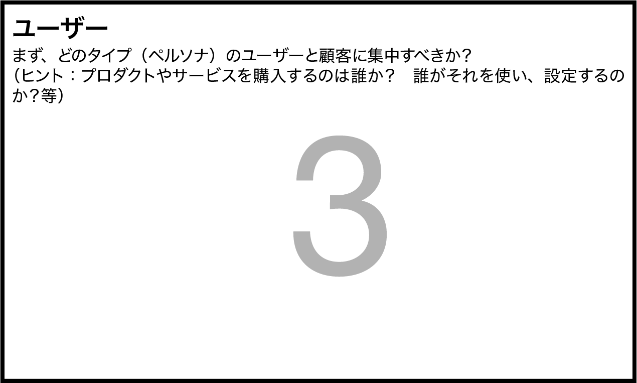 Lean UXキャンバスのボックス3：ユーザー