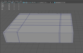 Second pass on the game console: defining where faces and edges will lift and curve. Triangle count: 292