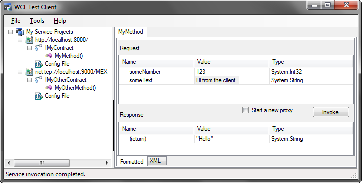 Using WcfTestClient