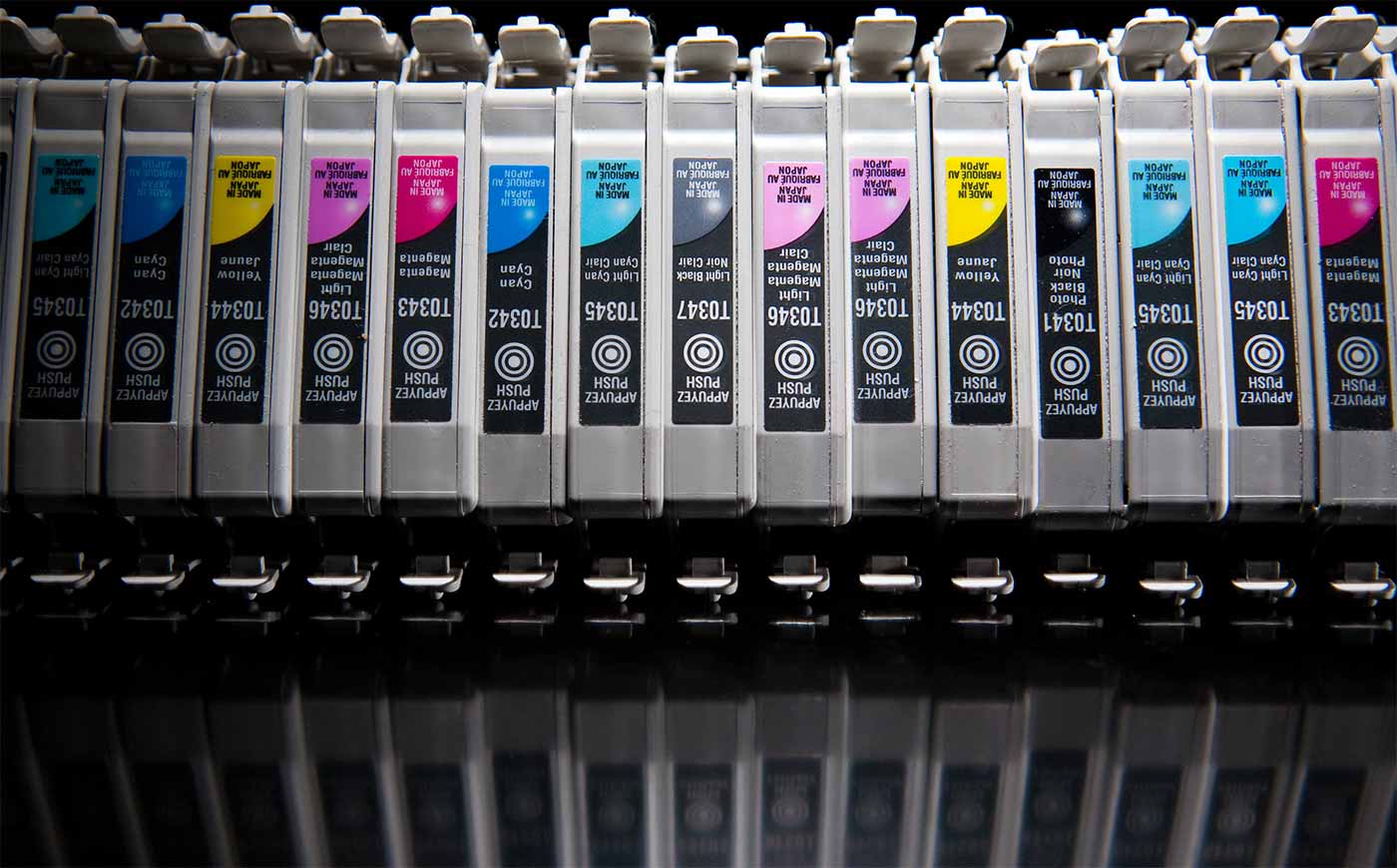Used ink cartridges.