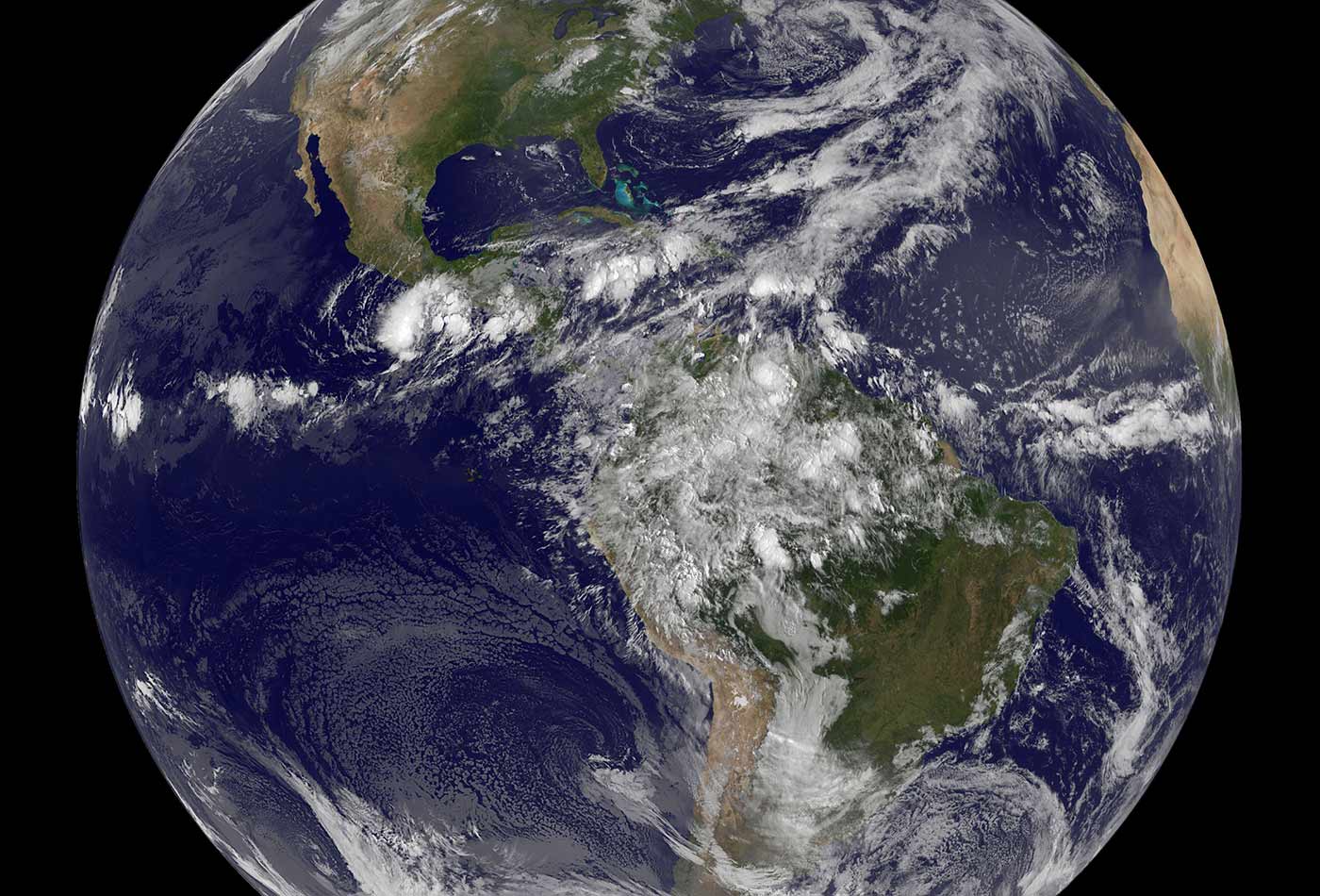NASA GOES-13 Full Disk view of Earth.