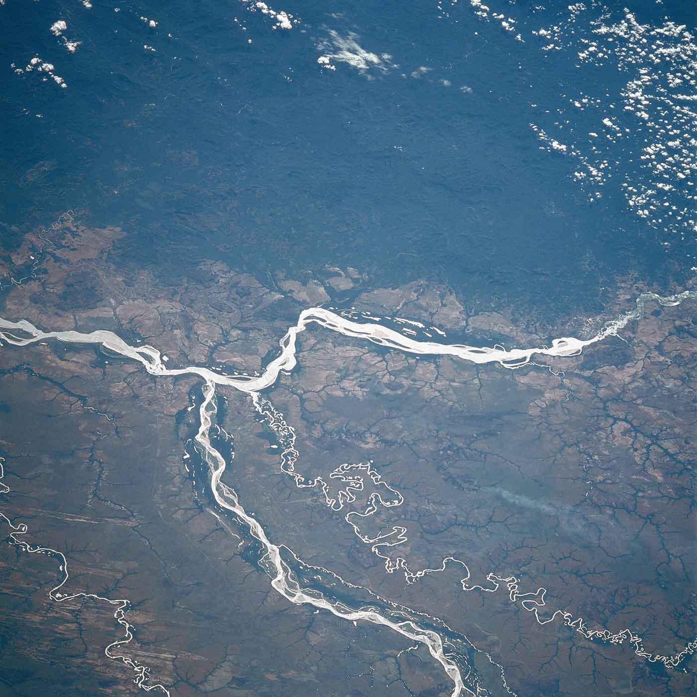 Orinoco, Meta Rivers, Colombia and Venezuela January 1986, by NASA