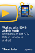 Working with JSON in Android Studio: Download and List JSON Data in ListView  in Android [Video]