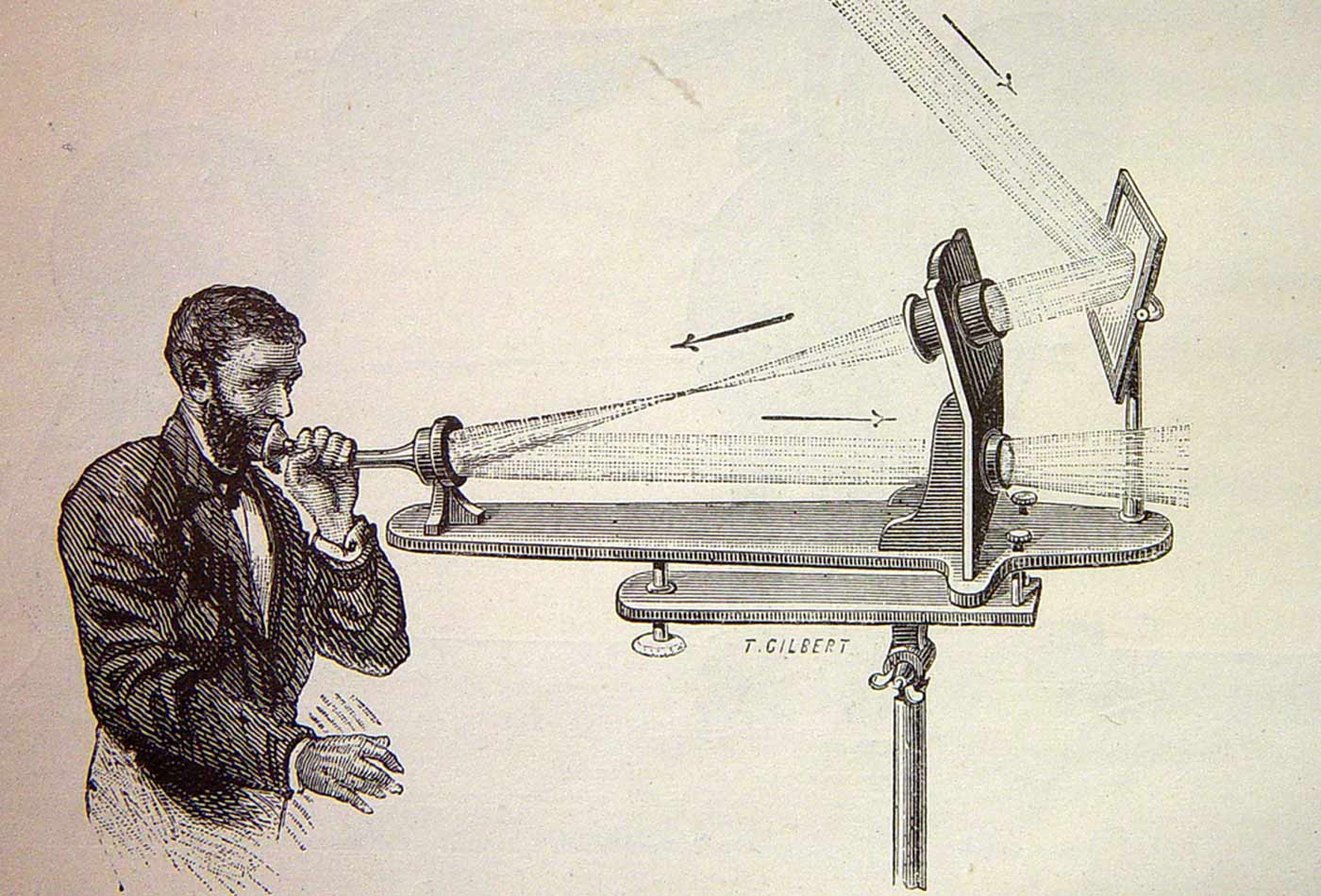 Illustration of the photophone's transmitter.